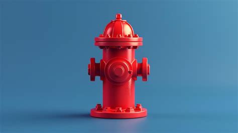 A Bright Red Fire Hydrant Stands Out Against A Blue Background The