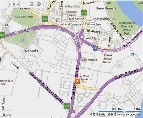 Uae Dubai Metro City Streets Hotels Airport Travel Map Info Detail Emirates Kart Zone Dubai