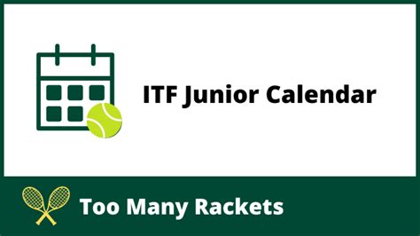 2023 ITF Junior Tour Calander - Too Many Rackets