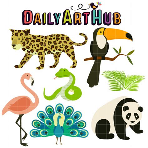 Tropical Rainforest Animals Clip Art Set – Daily Art Hub // Graphics ...