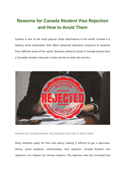 Reasons For Canada Student Visa Rejection And How To Avoid Them By