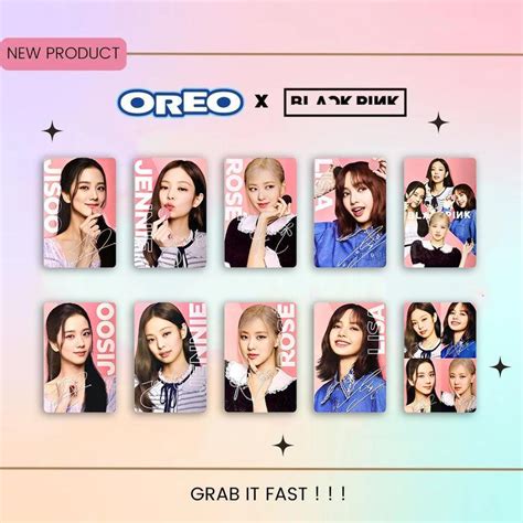 Blackpink Oreo Photocards Jennie Lisa Rose Jisoo Oreo Photo Cards 5 Per