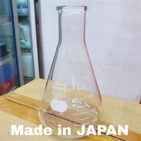 Jual Labu Erlenmeyer Flask 500ml Original Iwaki JAPAN Shopee Indonesia