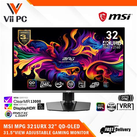 MSI MPG 321URX 32 QD OLED 4K UHD URX 3840x2160 240Hz 0 03ms GTG