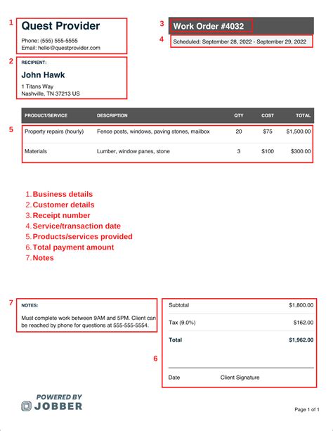 Free Work Order Template Edit And Download Jobber