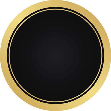 Emblema Redondo Preto E Dourado Png