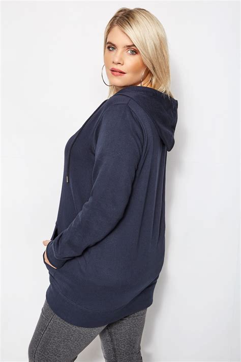 Navy Zip Through Hoodie Plus Size 16 To 36 Yours Clothing