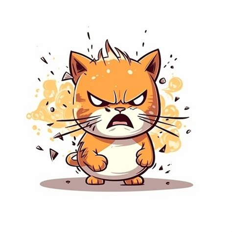 Premium AI Image | cartoon cat with a very angry look on its face ...