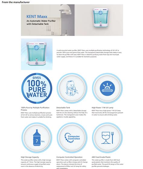 Kent Maxx 11013 7 L Uv Uf Water Purifier White And Blue Kentmaxxwp