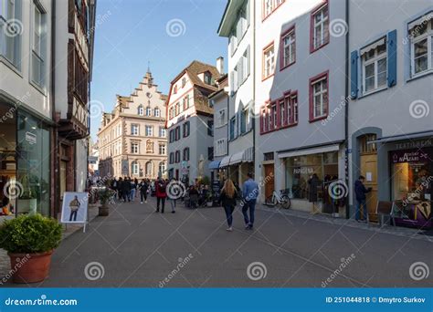 Street View In The Center Of Old Town Basel Switzerland Editorial