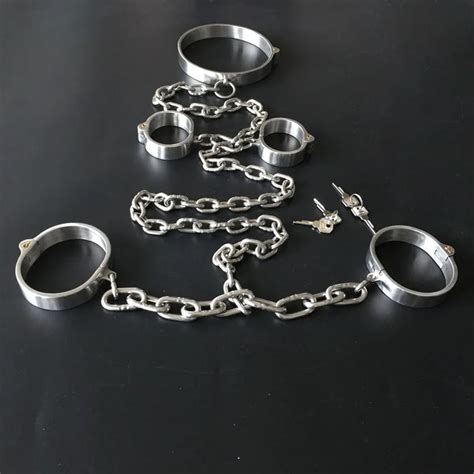 Metal Restraints Bdsm Bondage Neck Collar Hand Ankle Cuffs Adult Game