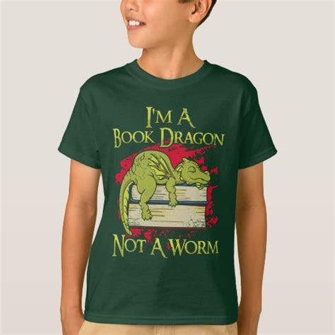 I M A Book Dragon Not A Worm T Shirt Zazzle