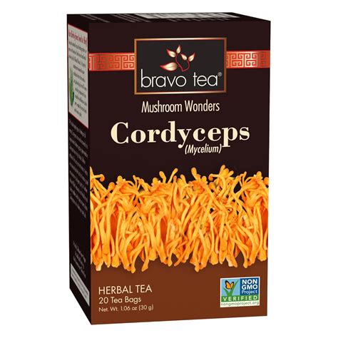 Amazon Bravo Tea Cordyceps Mushroom Herbal Tea Caffeine Free