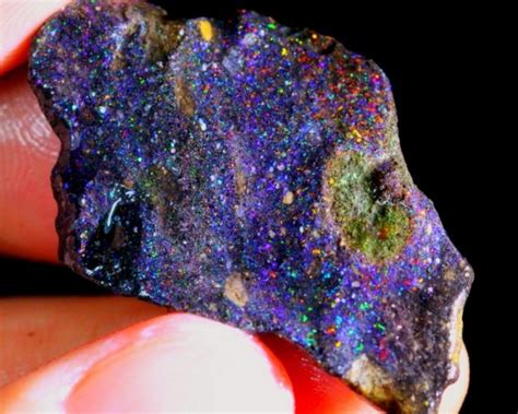 24Ct Rainbow Color Play Black Matrix Honduras Rough Opal