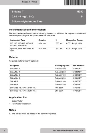 Lovibond Procedure Single Method Instruction Manual Manualzz