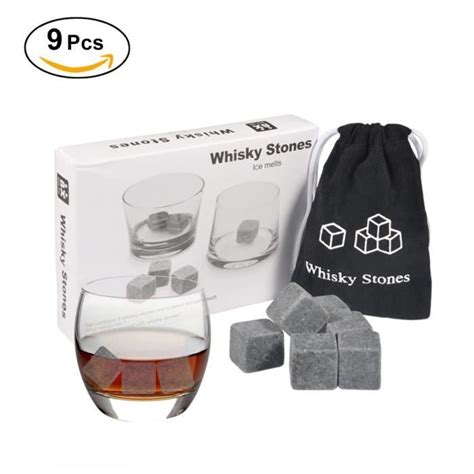 Qiilu glace en pierre glaçons pierres whisky Pack de 9pcs Whisky