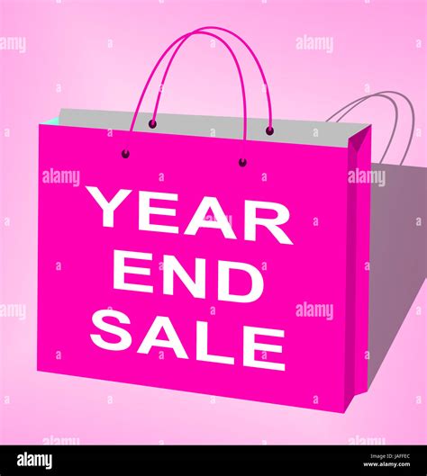 Year End Sale Bag Displays Retail Clearance 3d Illustration Stock Photo