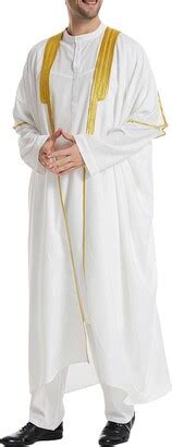 Dinnesis Arabic Men S Clothing Muslim Plain Robe Front Opening Arabic