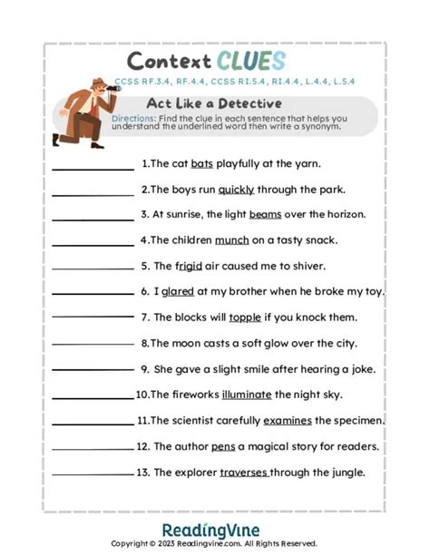 Context Clues Worksheets