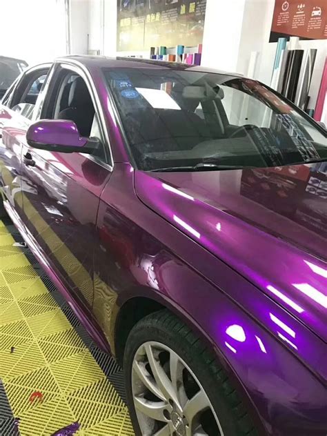 Gloss Vermelho Roxo Vinil Metálico Filme Envoltório Carro Bolhas