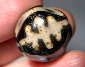 Tibetan Dzi Bead Wealth God Daluo Amulet Pendant Mmx Mm Etsy