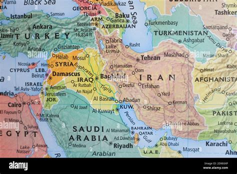 Map Of Middle East Hi Res Stock Photography And Images Alamy