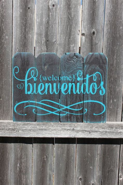 Bienvenidos Sign Welcome Sign Bienvenidos Wood Sign Door Etsy Wood