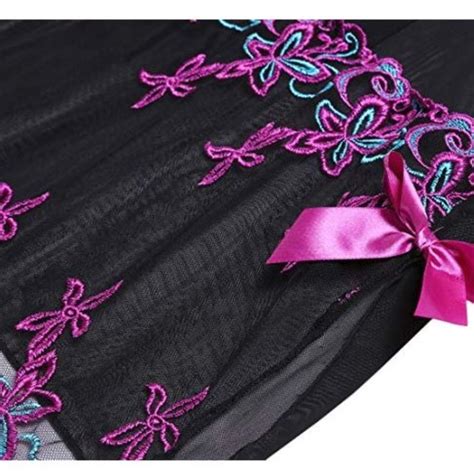 Avidlove Intimates Sleepwear Sexy Strap Babydoll Sheer Lingerie Set Black Purpl Poshmark