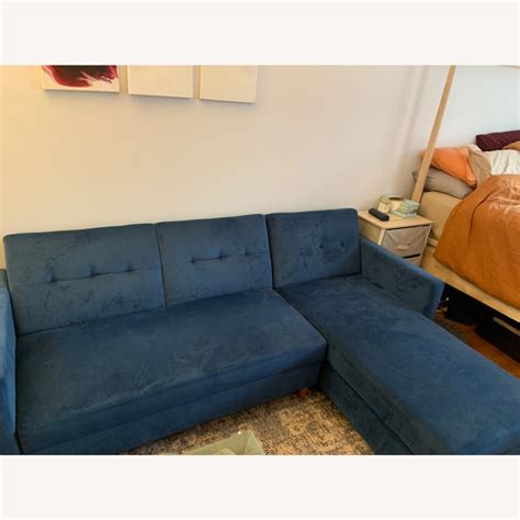 Dorel Home Products Blue Sectional Couch Aptdeco