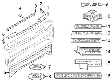 Ford F150 Tailgate Parts Diagram