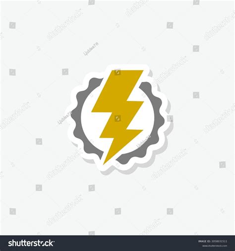 Electric Lightning Bolt Logo Sticker Isolated Stock Illustration ...