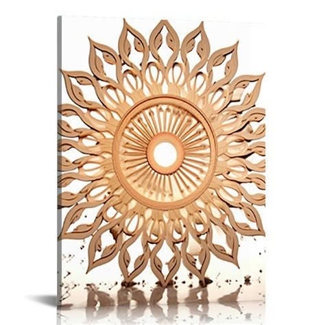 Nawypu Sun Wall Art Decor Wooden Sun Wall Hanging Sculpture Hollowed