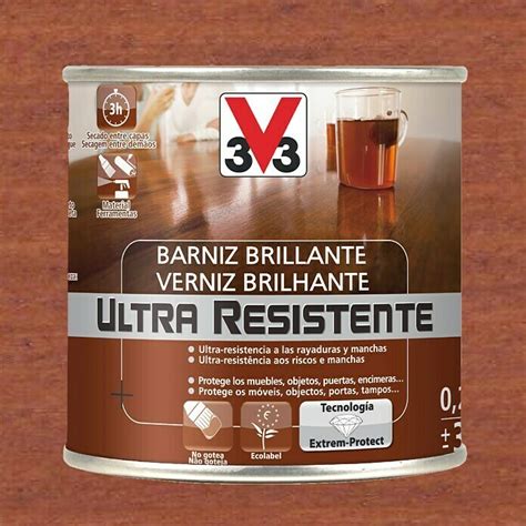 V Barniz Para Madera Brillante Ultra Resistente Caoba Brillante