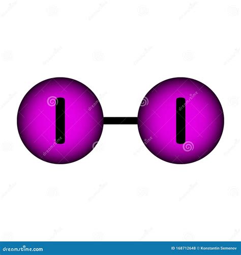 Iodine I2 Molecule Solutions Of Elemental Iodine Are Used As