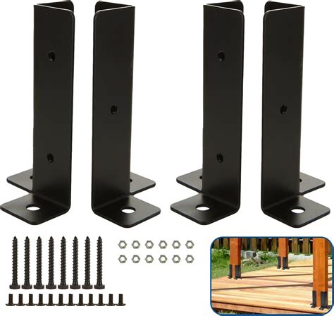 4pcs Adjustable Deck Post Anchor Base Brackets Fit 15x152x22x44x4