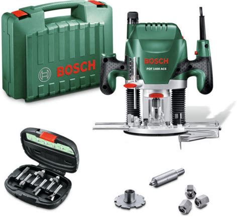 Bosch Hobby POF 1400 ACE Fresatrice Verticale 1400 W Con Set Frese 6 Pz