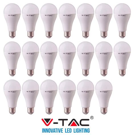 20 LAMPADINE LED V Tac Bulbo E27 8 5W WATT LAMPADINA LUCE FREDDA