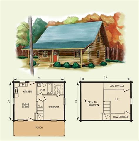 26 ft X 20 ft Log Cabin Floor Plan ~ Log Home Kits, Log Home Plans, Buy ...