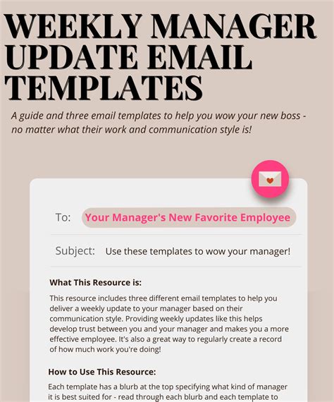 Weekly Manager Updates Email Templates She S A Lot