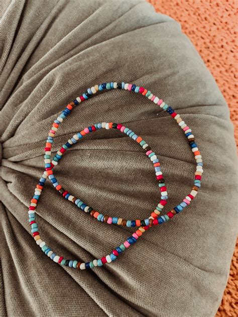 Assorted Seed Bead Anklet Etsy