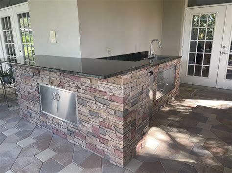 Mikes Stone Veneer Diy Outdoor Kitchen Genstone