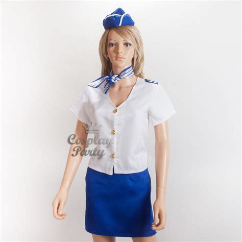 X52 Sexy Flight Attendant Stewardess Uniform Costume For Cosplay