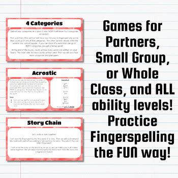 Fingerspelling Games for ALL ASL Levels! by Amazing ASL Activities Plus