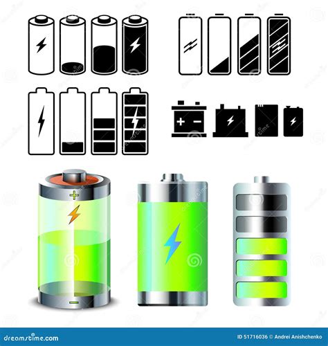 Battery Icon Set Stock Vector Illustration Of Level