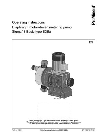 ProMinent Sigma 3 Basic Operating Instructions Manual Manualzz