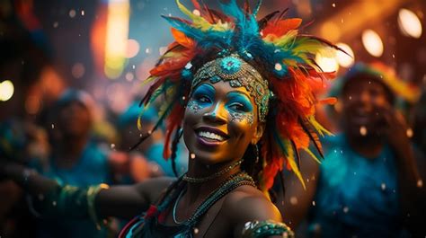 Premium Photo | Young black woman in carnival costume on the street ...