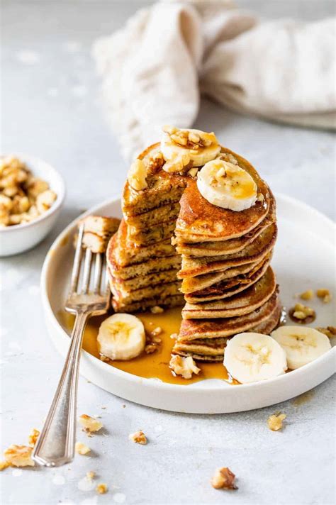 Banana Oatmeal Pancakes Healthy Gluten Free Recipe Clean And Delicious