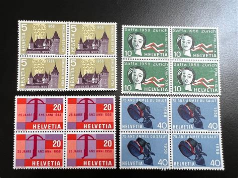 4 Blocs De 4 Timbres Neufs 1958 Selon Photo Kaufen Auf Ricardo