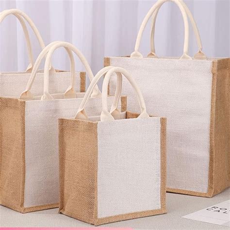 Blank Burlap Jute Tote Bags With Handles Wedding Bridesmaid Gift Bags