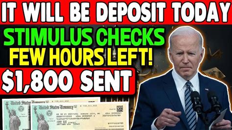 It Will Be Sent Today 1800 Stimulus Checks Coming In Few Hours For